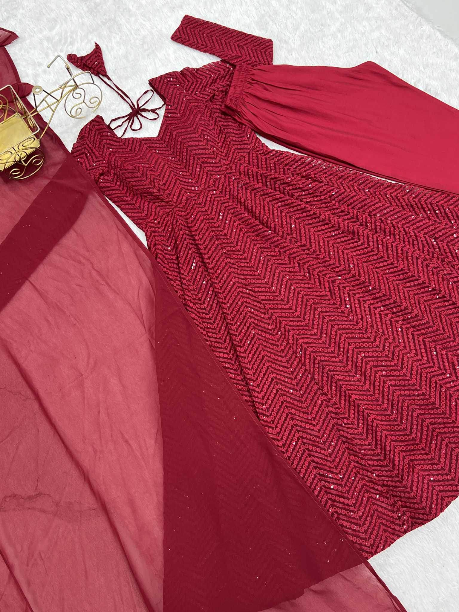 Faux Georgette Anarkali Gown - MYLUXURY LANE ENTERPRISE